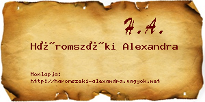 Háromszéki Alexandra névjegykártya